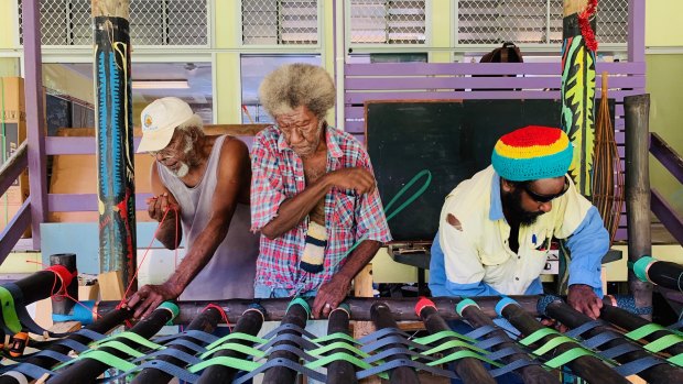 Torres Strait artists from Mer, also known as Murray Island, are showing their work.