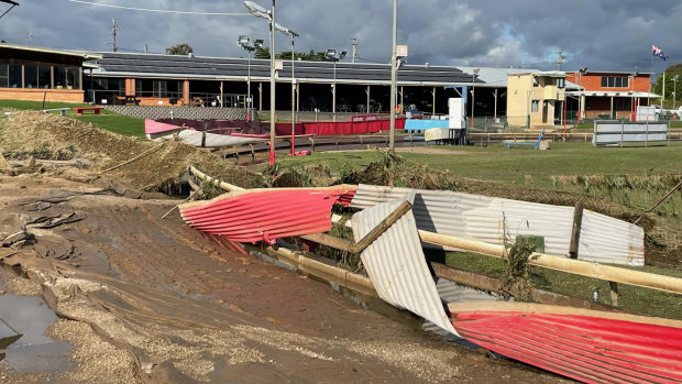 Floods destroyed the Bathurst greyhound racing track last year. 