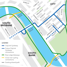 The council plans future connections for active transport through to Kangaroo Point and South Bank.