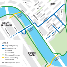 The council plans future connections for active transport through to Kangaroo Point and South Bank.