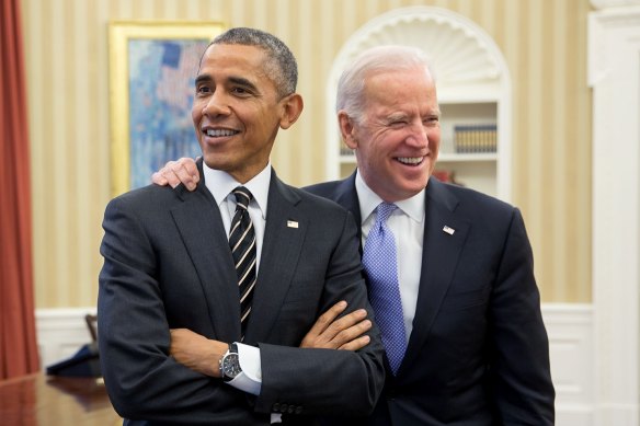Joe Biden and Barack Obama, in the Oval Office in 2015, share a close personal friendship.