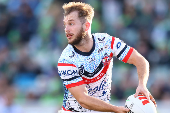 Sam Walker’s facial hair says otherwise, but the Roosters half has come of age in 2024.