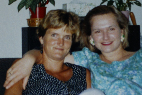 Chris Rau, left, with Cornelia after she was found in the Baxter detention camp in 2005.
