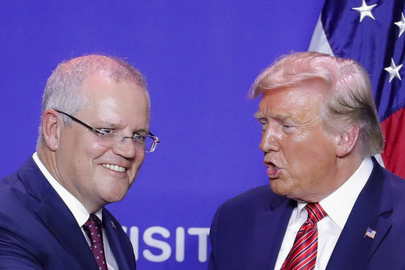 Scott Morrison and then president Donald Trump exchanged a number of gifts. 