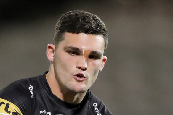 Elephant Man ... Nathan Cleary in action against Souths back in June.
