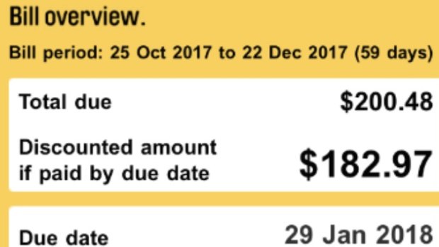 It was revised down to around $200 after he provided his own meter reading to AGL.