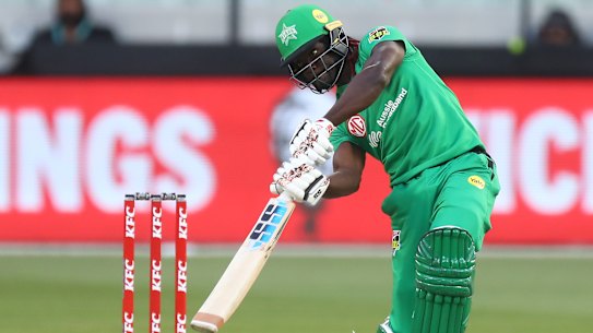 Andre Fletcher goes on the attack for the Melbourne Stars.