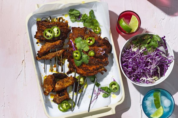 Pork and pineapple filling for tacos.