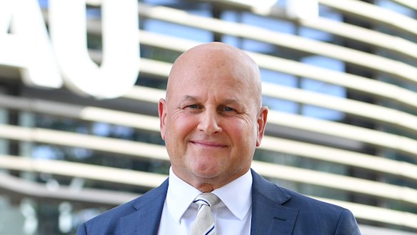 Rugby Australia interim CEO Rob Clarke outside Rugby Australia headquarters in Sydney.