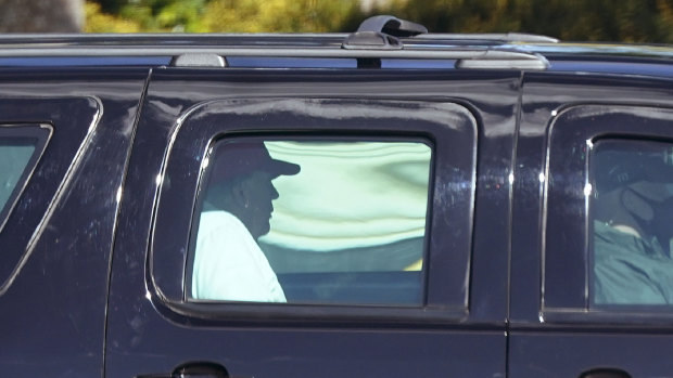 Donald Trump heads off to play golf after the deadline passed to sign the stimulus bill. 