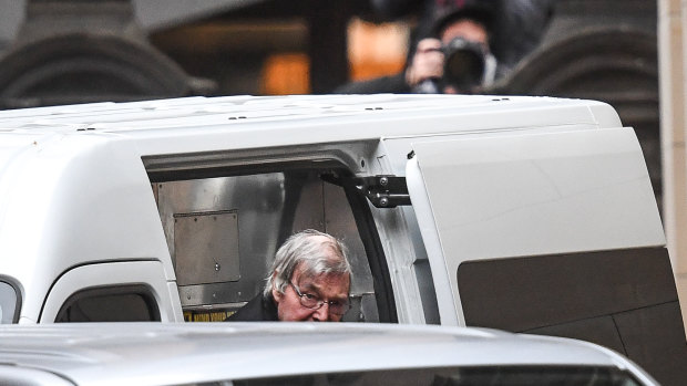 George Pell arrives at the Supreme Court to hear the decision on his appeal against convictions of historical sex offences.