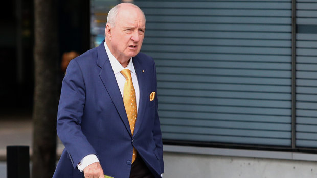 Alan Jones arriving at the Brisbane Supreme Court on Tuesday.