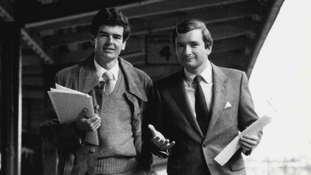 Terry Metherell and Nick Greiner in July 1988. 