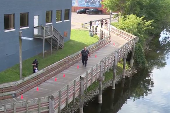 A police officer on a section of the trail.