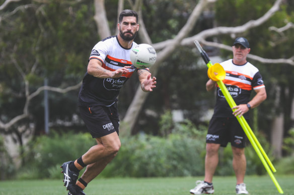 James Tamou at Tigers training.