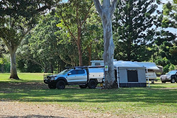 Mike Hennessy said taking his Ford Ranger and caravan (pictured) to Jandowae would cost him $800 in fuel alone.