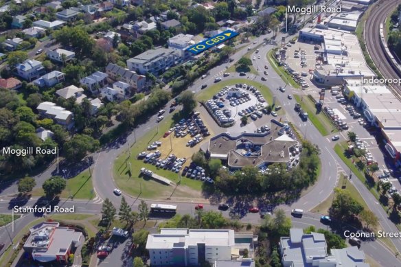 The notorious Indooroopilly roundabout already supports more than 55,000 vehicles a day.