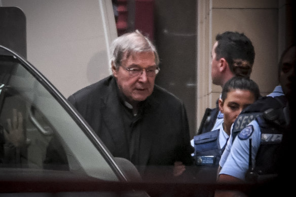 Cardinal George Pell appears at the Supreme Court in June.
