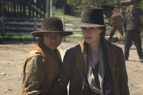 Natalia del Riego (left) as Lilla Belle and Lena Headey as Fiona Nolan in The Abandons.