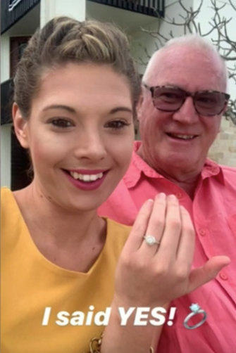 “It started with a crush and now I have a ring on my finger,” Ashleigh wrote of her engagement.   