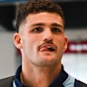 Nathan Cleary arrives back in Sydney after playing his part in the Blues 18-6 victory over Queensland on Wednesday night.
