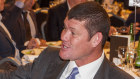 Alan Jones andJames Packer at a Paul Morgan charity lunch in Brisbane.