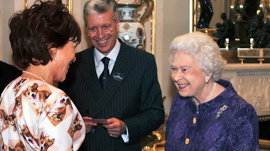 Queen Elizabeth II was impressed by the corgi-in-a-crown outfit worn by Kathy Lette during a royal reception Australians living in the UK in 2011.
