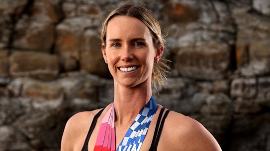 Emma McKeon with her amazing haul of medals from the Tokyo Olympics.