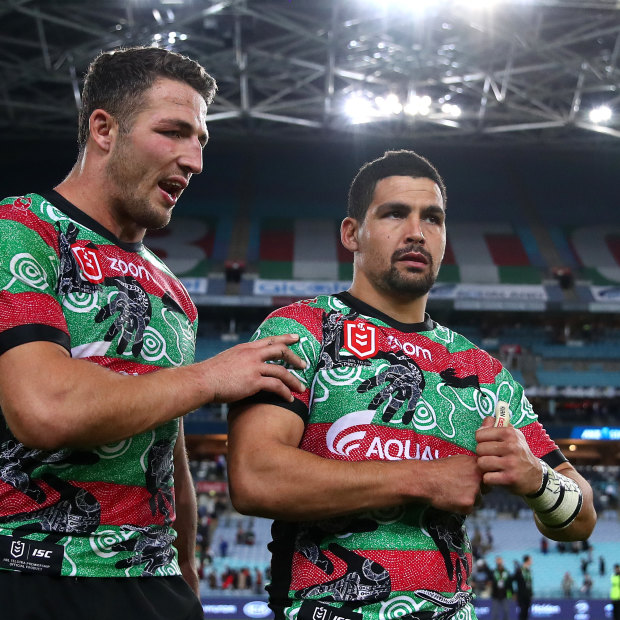 Sam Burgess and Cody Walker during their playing days back in 2019.