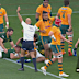 The Springboks score.