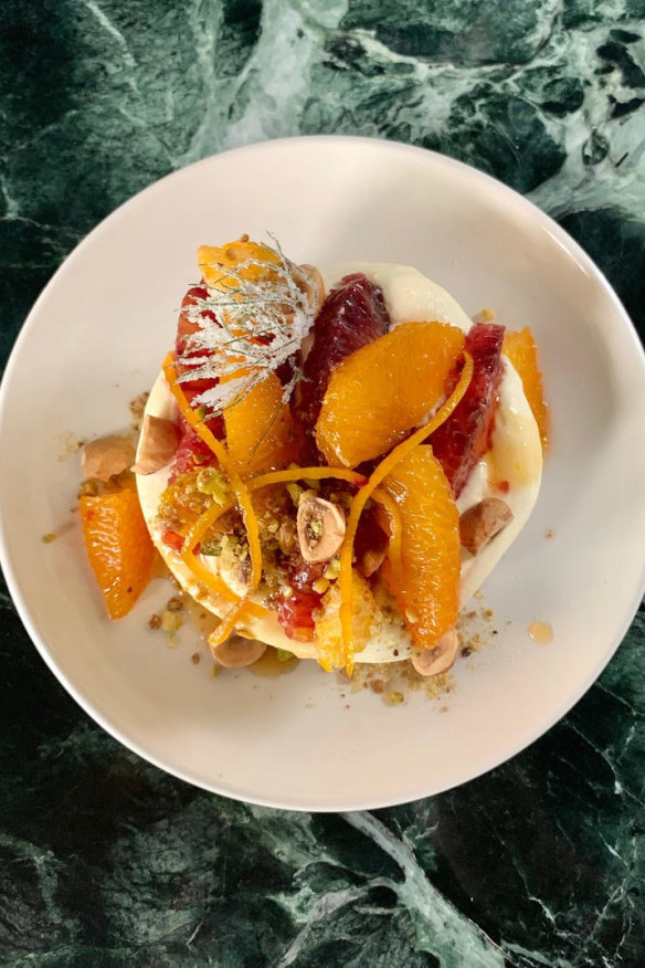 Blood orange pavolva.