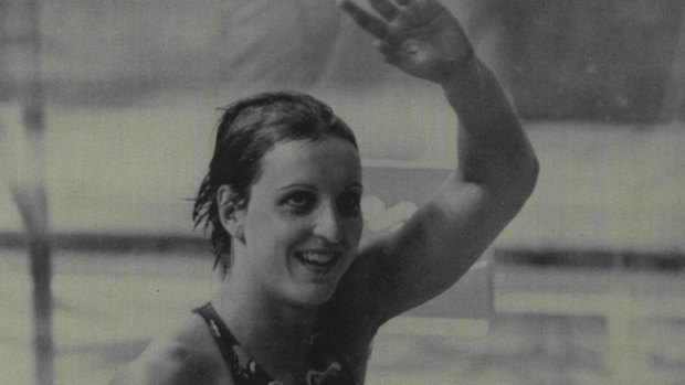 East German Barbara Krause after winning the women’s 100 metres at the Moscow Olympics in world record time.