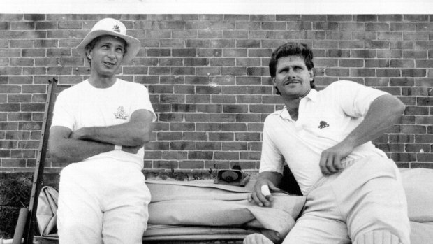 What happens on tour...: David Gower and Robin Smith at the SCG in 1990.