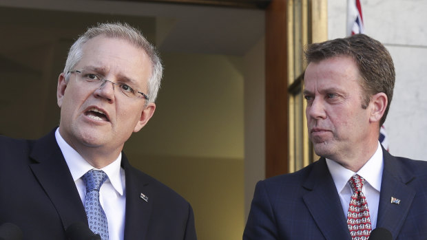 Prime Minister Scott Morrison and Education Minister Dan Tehan in Canberra last year.