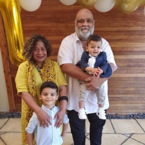 Sumith Premachandra pictured with members of his family.