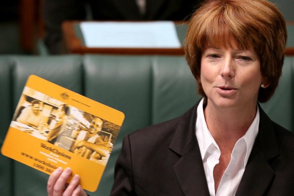 In March 2008, Deputy Prime Minister Julia Gillard revealed the incoming Labor government had found hundreds of thousands of left over WorkChoices supplies, inlcuding mouse pads, when it entered office.
