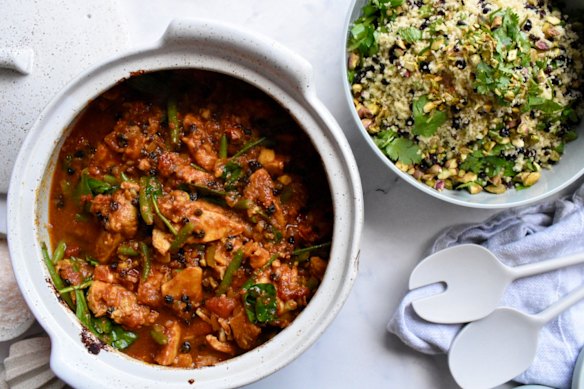 A light and bright cous cous dish is an ideal partner for Syrian chicken.