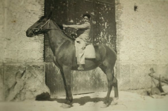 A young Franco Cozzo in Sicily, where his father worked with horses.