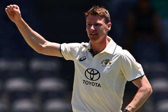 Brendan Doggett celebrates one of a few wickets in Mackay.