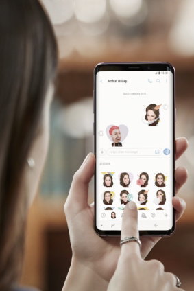 The new phones' AR Emoji feature tracks your face to create animated videos.