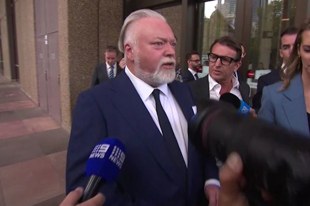 Kyle Sandilands outside of the Federal Court in Sydney. Friday, April 24.