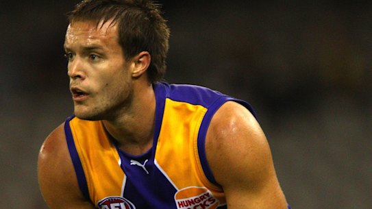 Mitch Brown in action for the West Coast Eagles in 2010.
