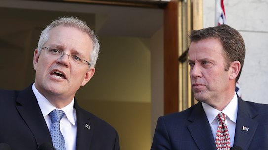 Prime Minister Scott Morrison and Education Minister Dan Tehan in Canberra last year.