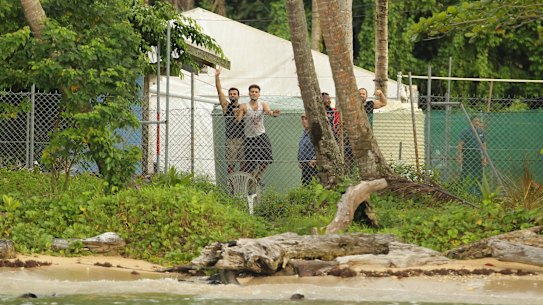 Refugees at Manus Island detention centre in 2013.