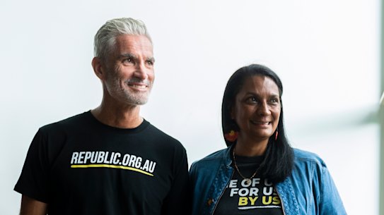 Craig Foster and Nova Peris in 2023.