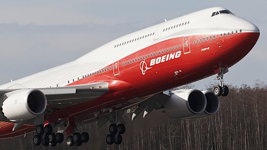 The 747-8, the last version of the jumbo jet, which went out of production in 2022.