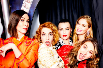 Younger cast: From left, marketing director Diana Trout (Miriam Shor), social media maven Lauren Heller (Molly Bernard), Liza's best friend and sculptor Maggie Amato (Debi Mazar), book editor Kelsey Peters (Hilary Duff) and marketing assistant Liza Miller (Sutton Foster).