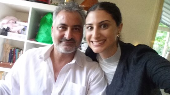 Hazem Hamouda with his daughter, Lamisse.