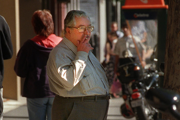 Paedophile priest Wilfred Baker outside court in 1999.