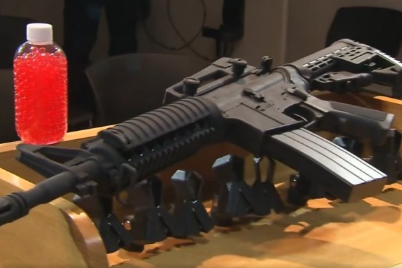 In addition to knives, the laws will restrict the sale of other weapons, including gel blasters (above).